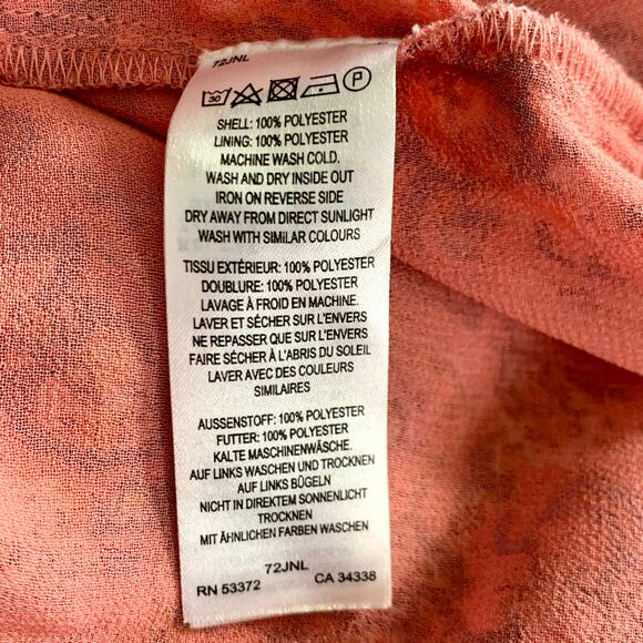 French Connection Pink Savana Sheer Folk Top Size 4US - Picture 10 of 10